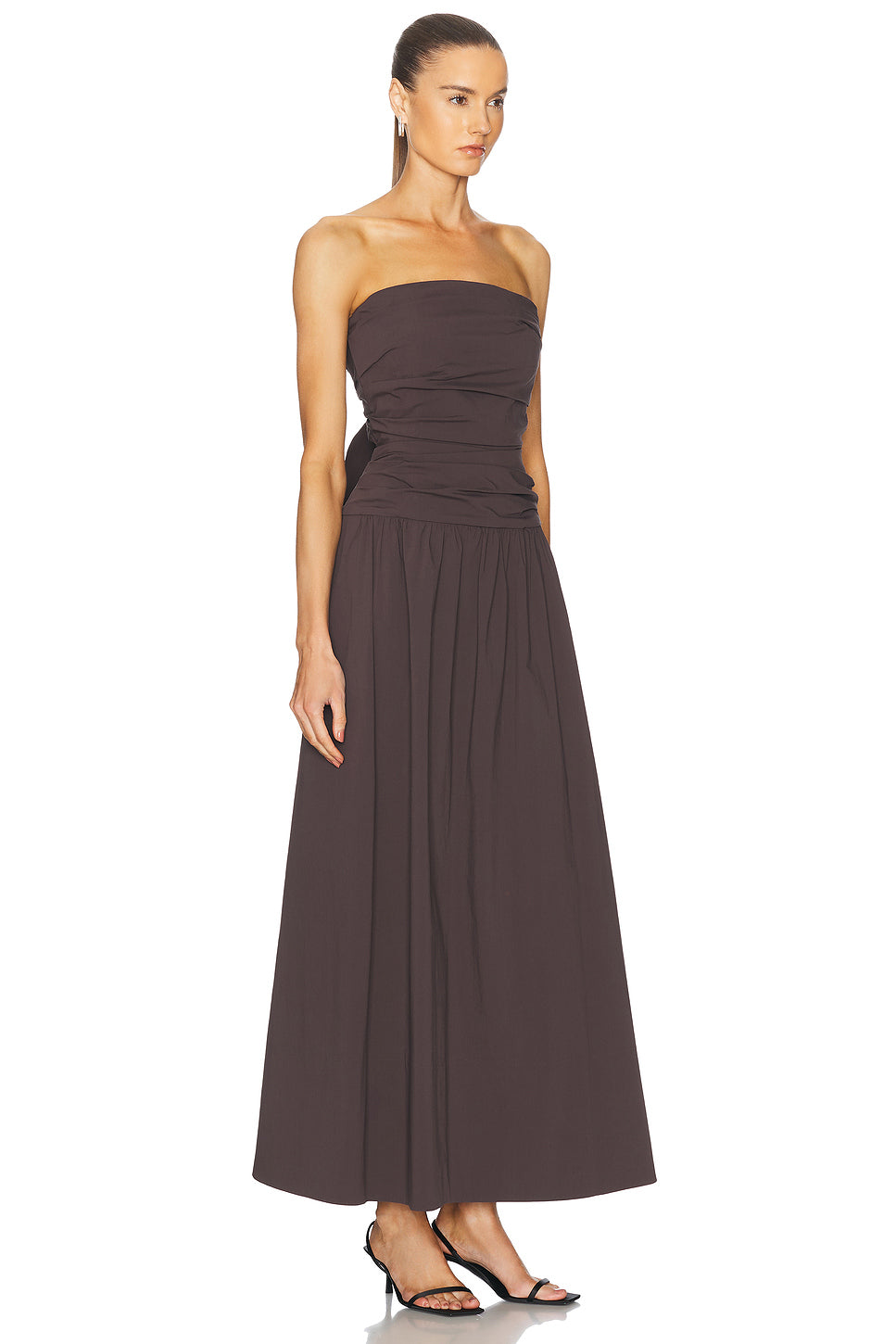 Gathered Strapless Tie Back Dress