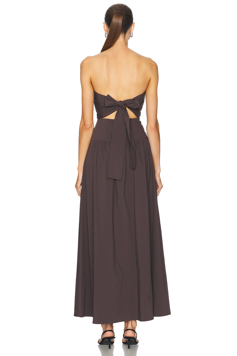 Gathered Strapless Tie Back Dress