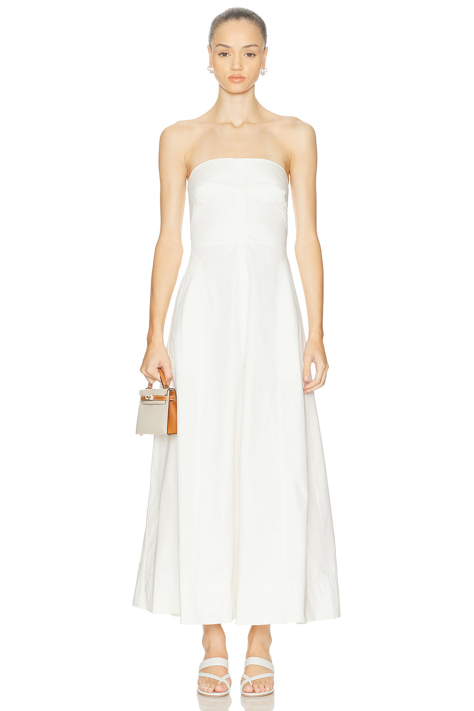 Sculpted Cotton Strapless Dress