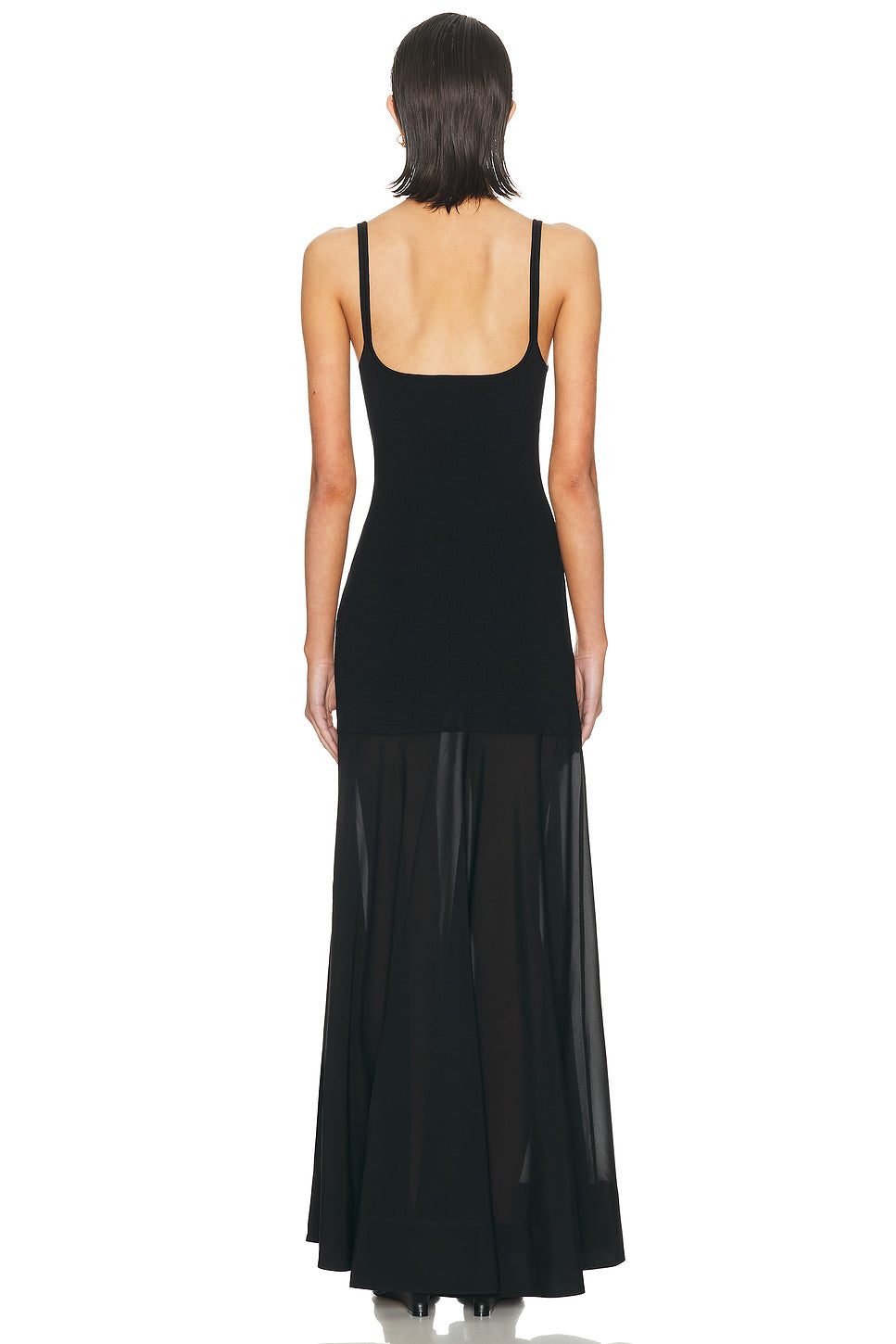 Sheer Silk Circle Hem Dress