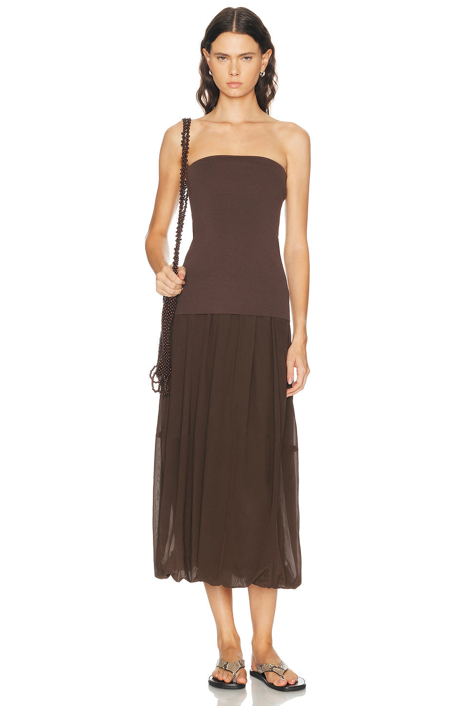 Strapless Balloon Hem Dress