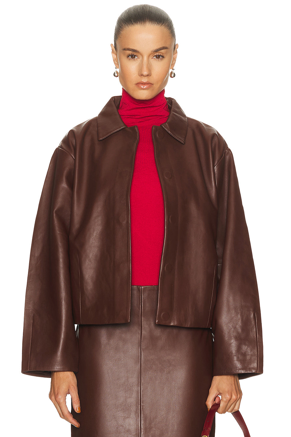 Leather Cocoon Jacket