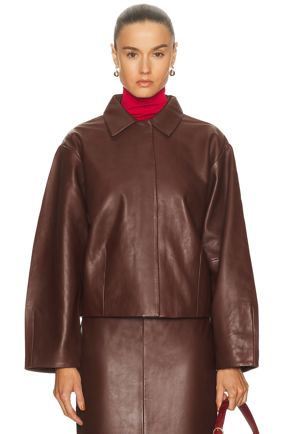 Leather Cocoon Jacket