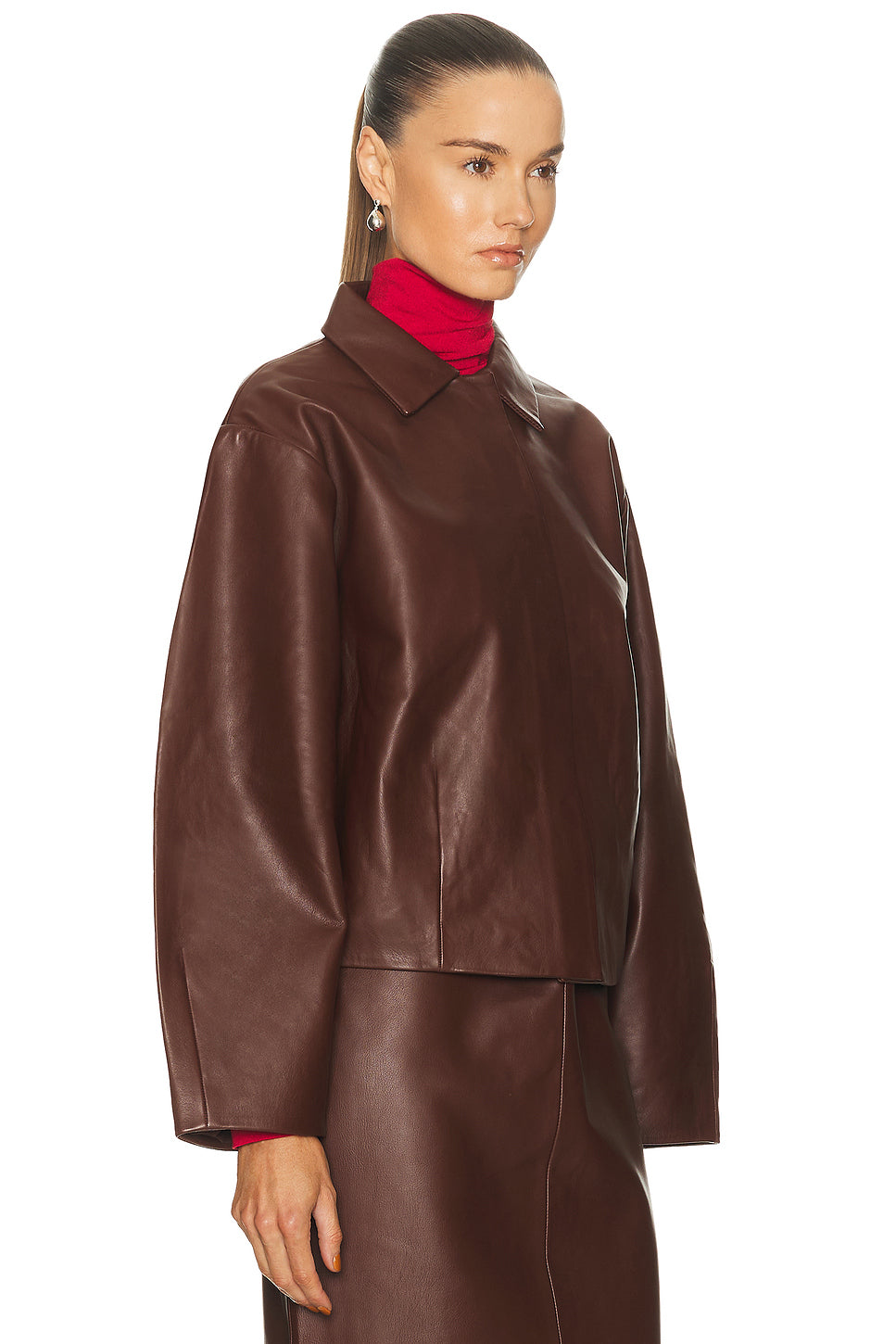 Leather Cocoon Jacket