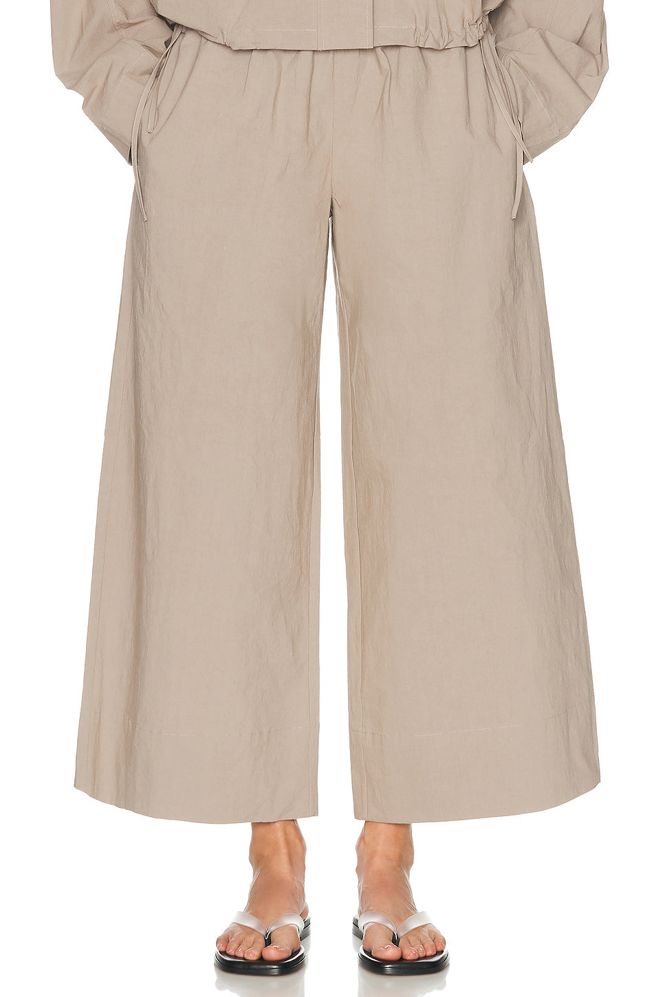 Technical Cotton Cropped Drawstring Pant