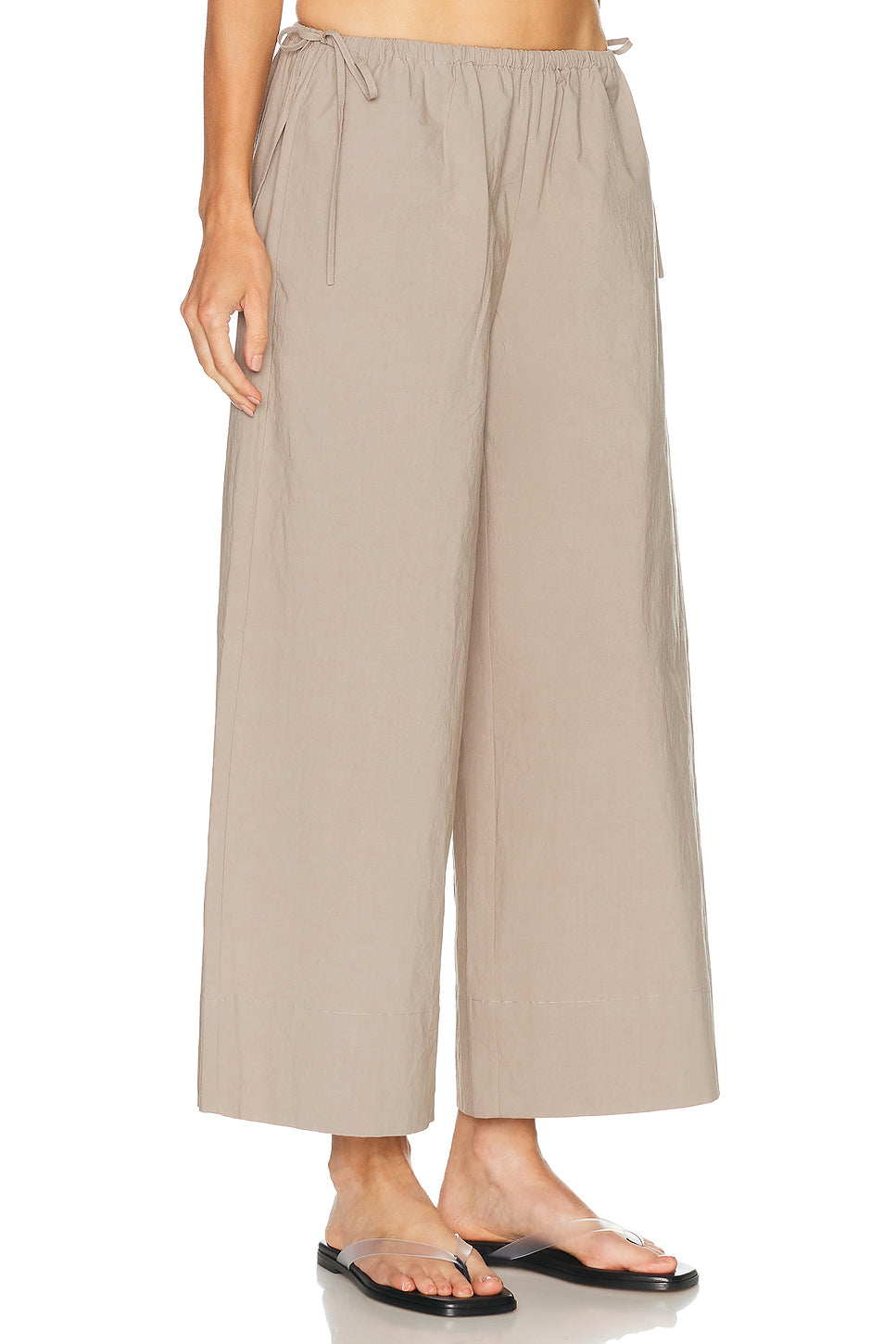 Technical Cotton Cropped Drawstring Pant