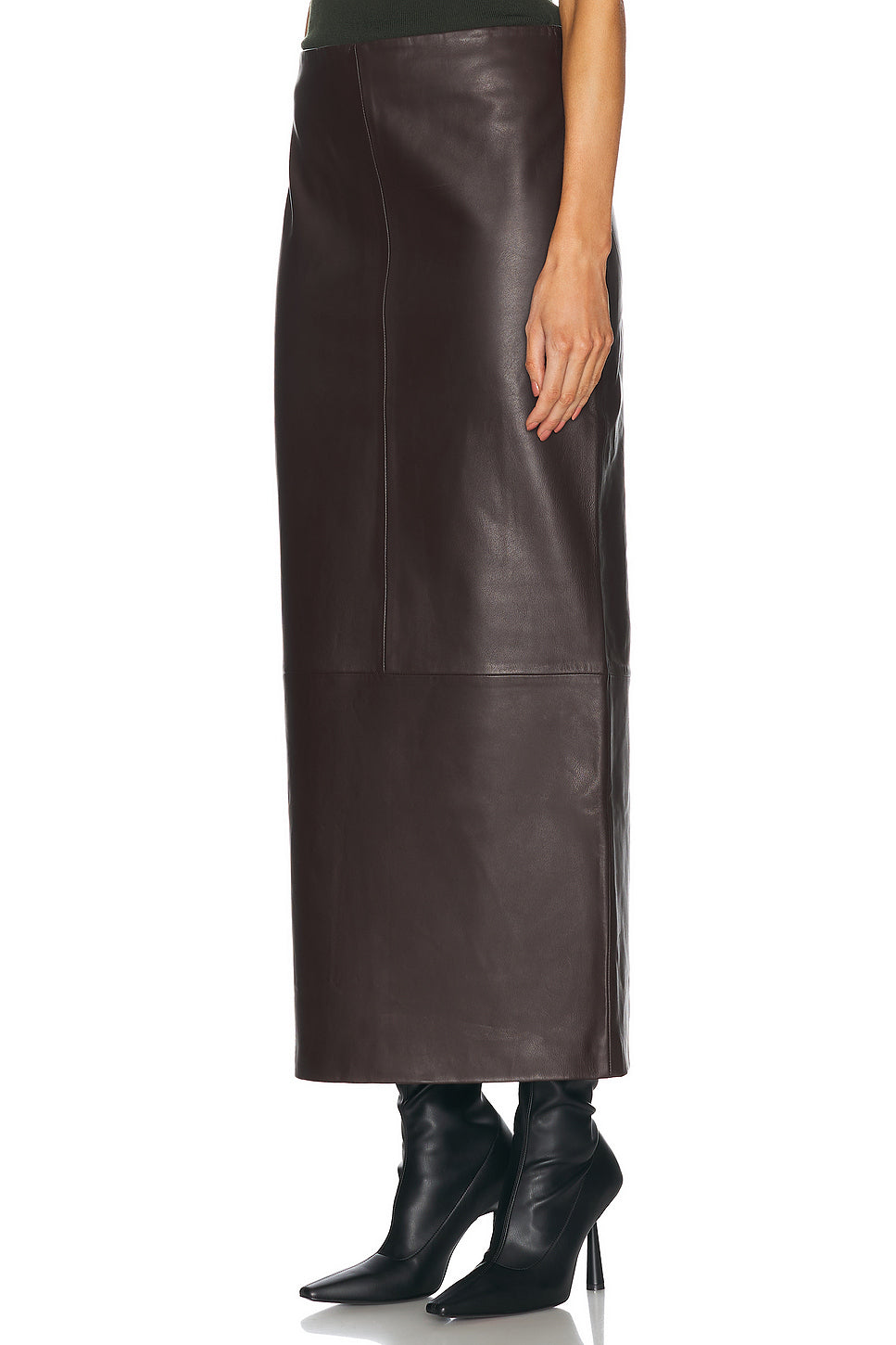 Leather Column Skirt