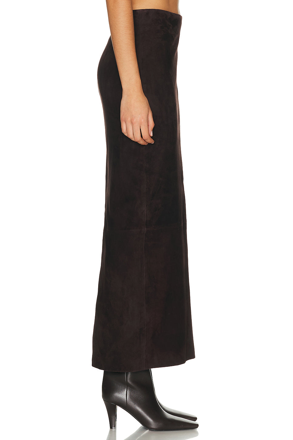 Suede Column Skirt