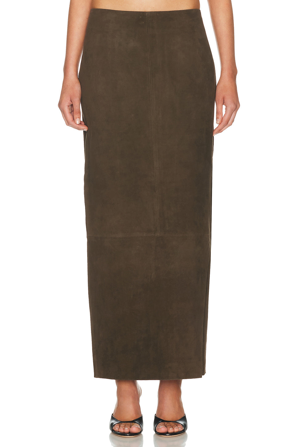 Suede Column Skirt