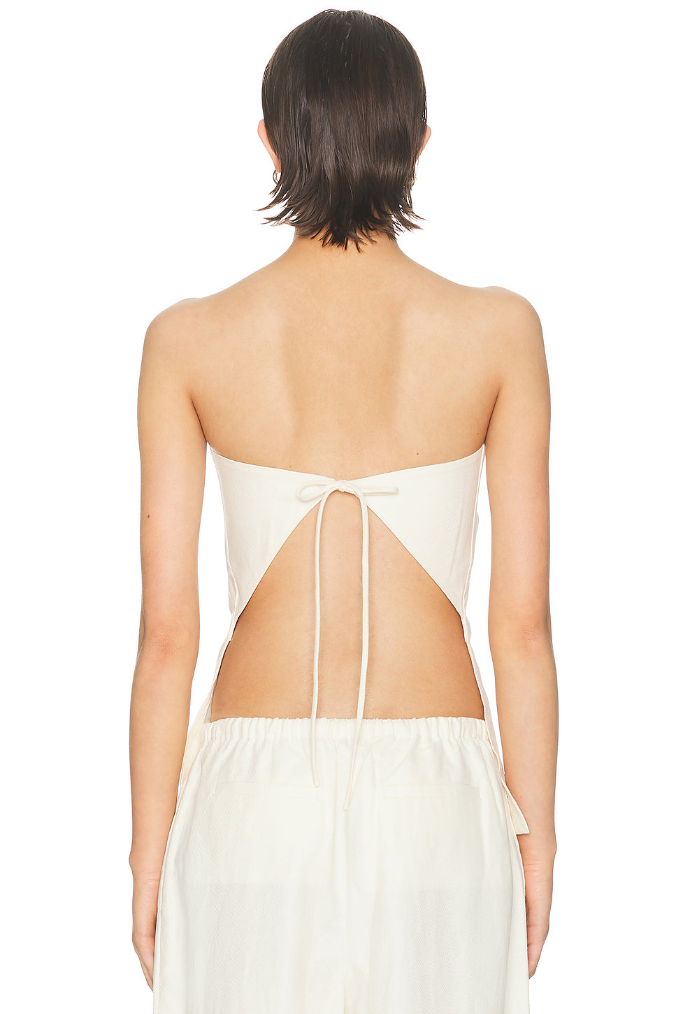 Strapless Rouleau Tie Top
