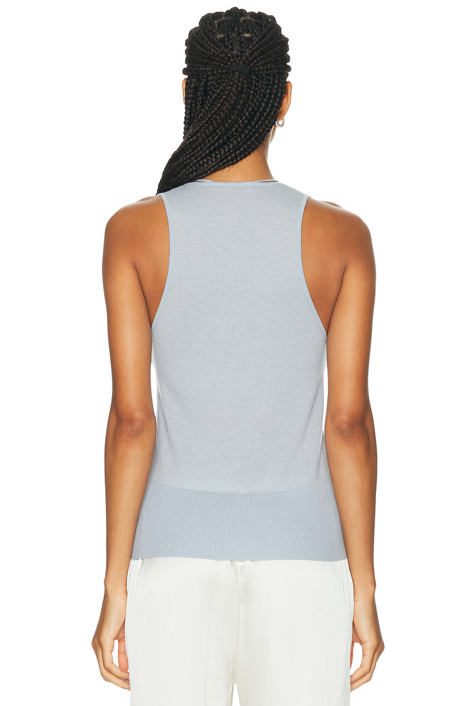 Plunge Rouleau Knit Tie Top