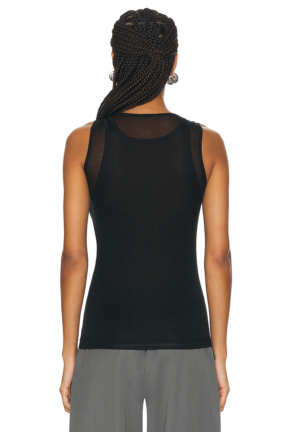 Semi Sheer Double Layer Tank Top