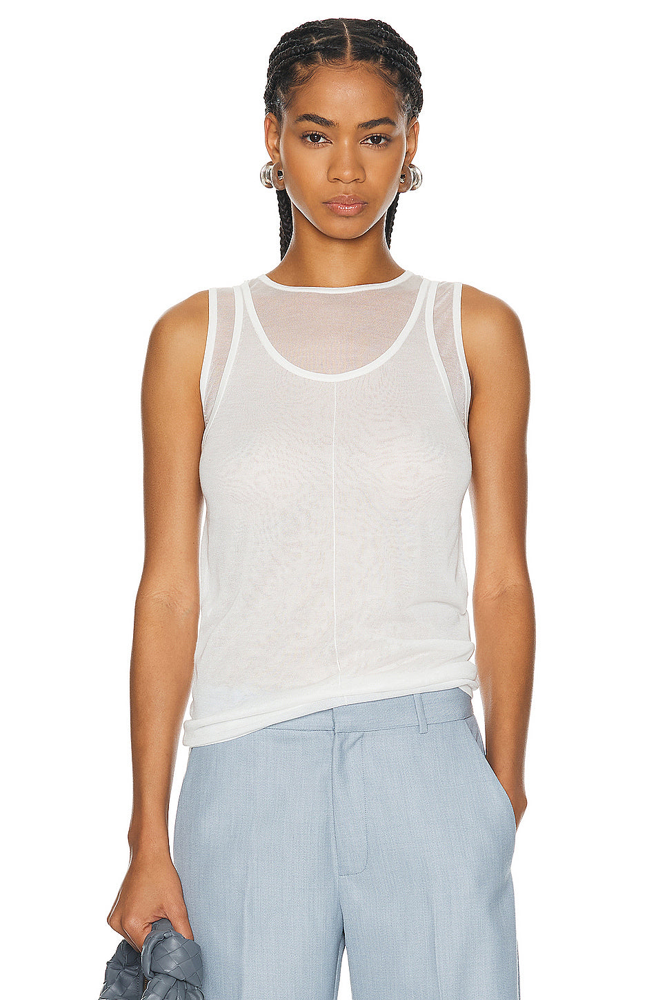 Semi Sheer Double Layer Tank Top