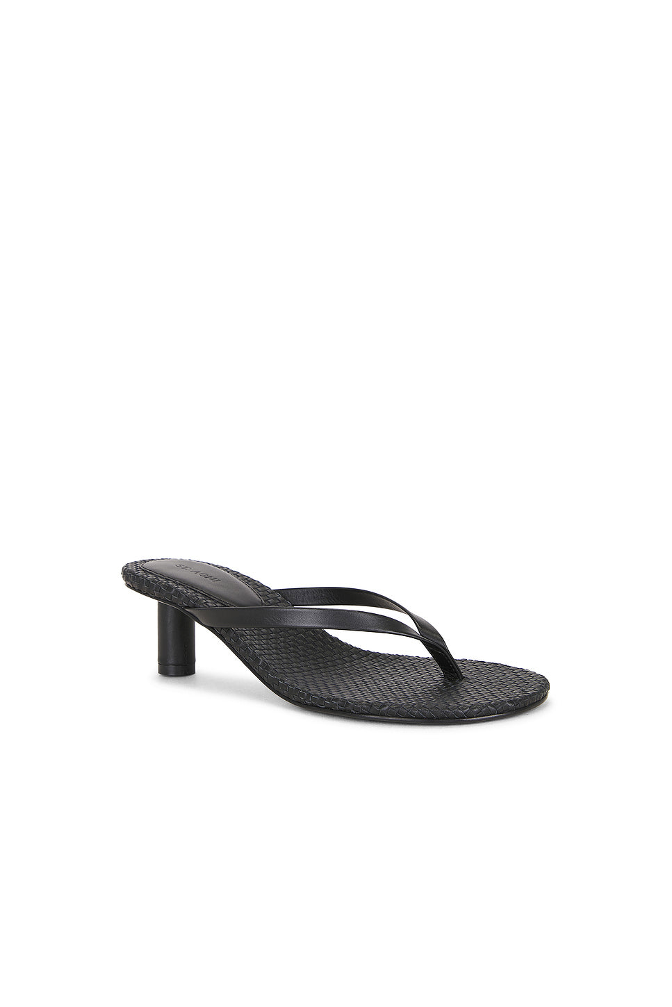 Woven Thong Heeled Sandal