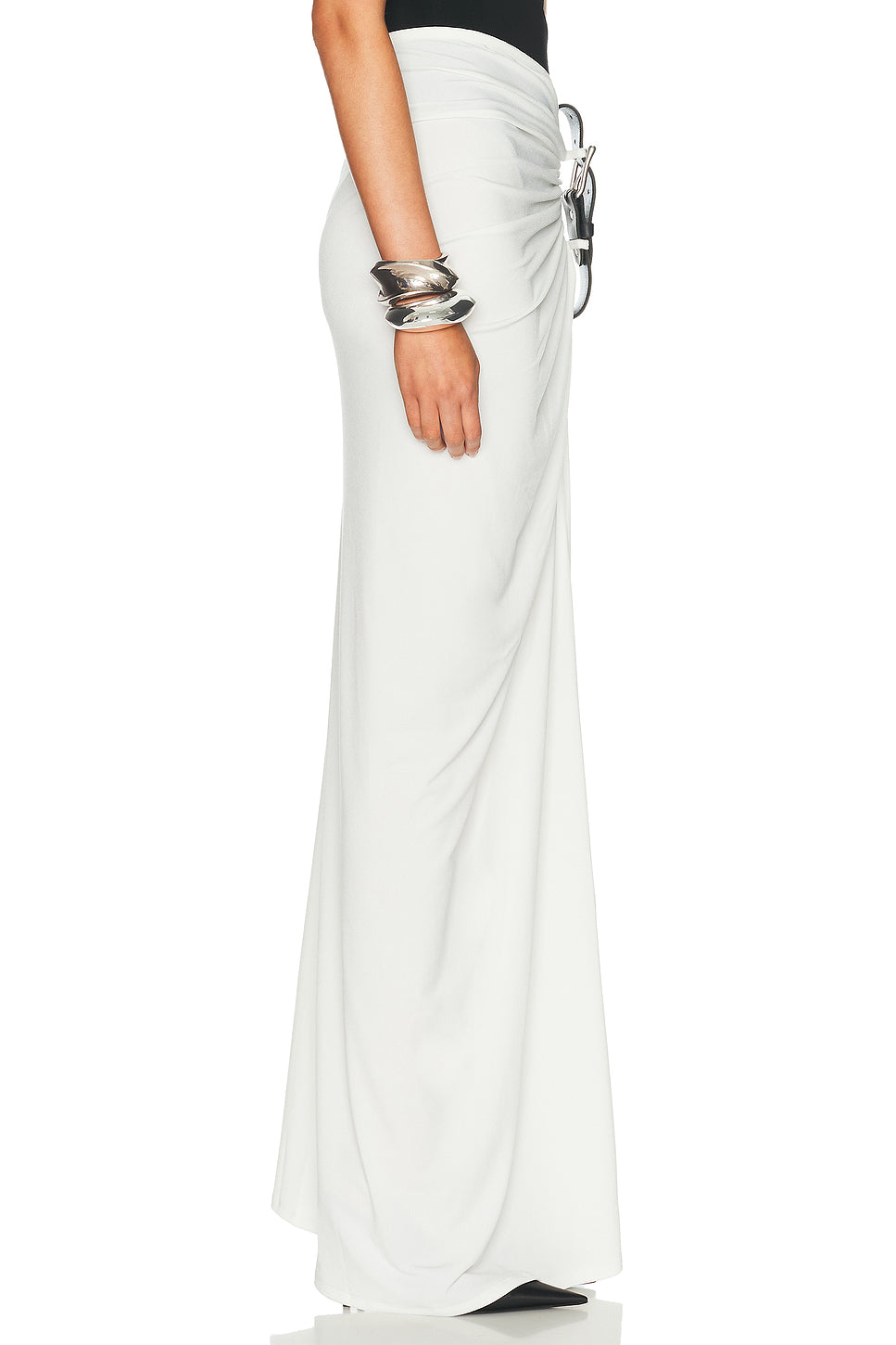 Floor Length Gathered Belt Skirt