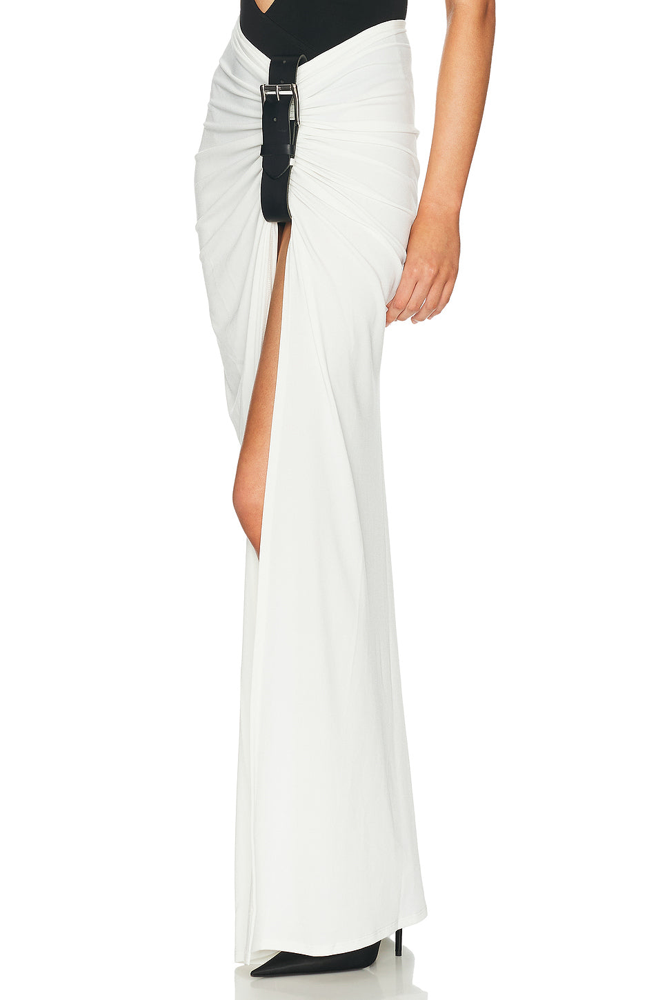 Floor Length Gathered Belt Skirt