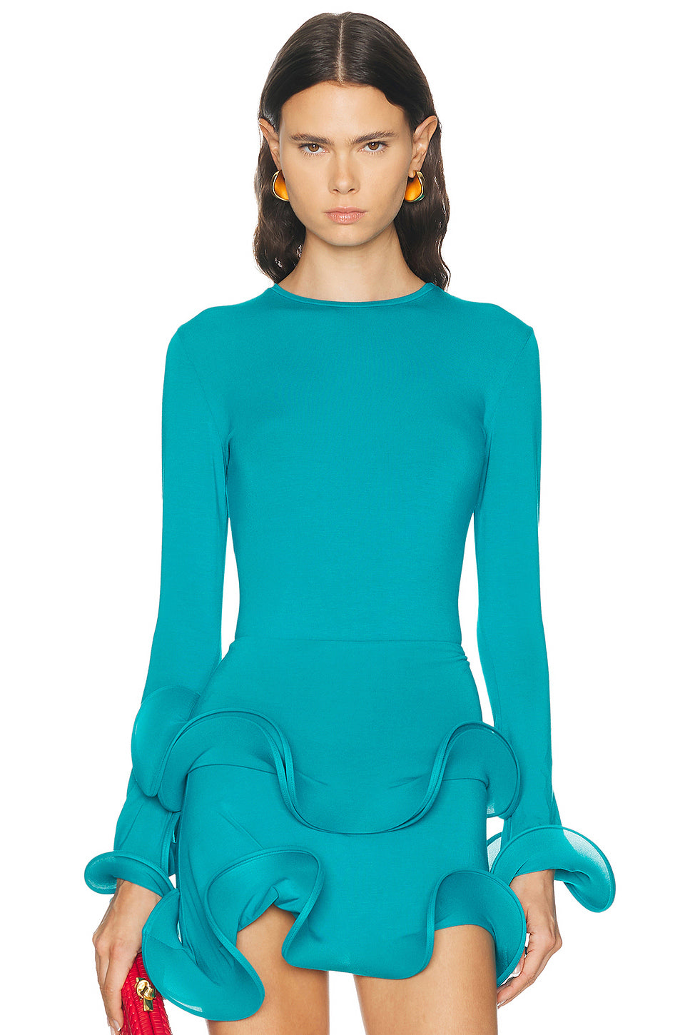 Wave Sleeve Bamboo Top