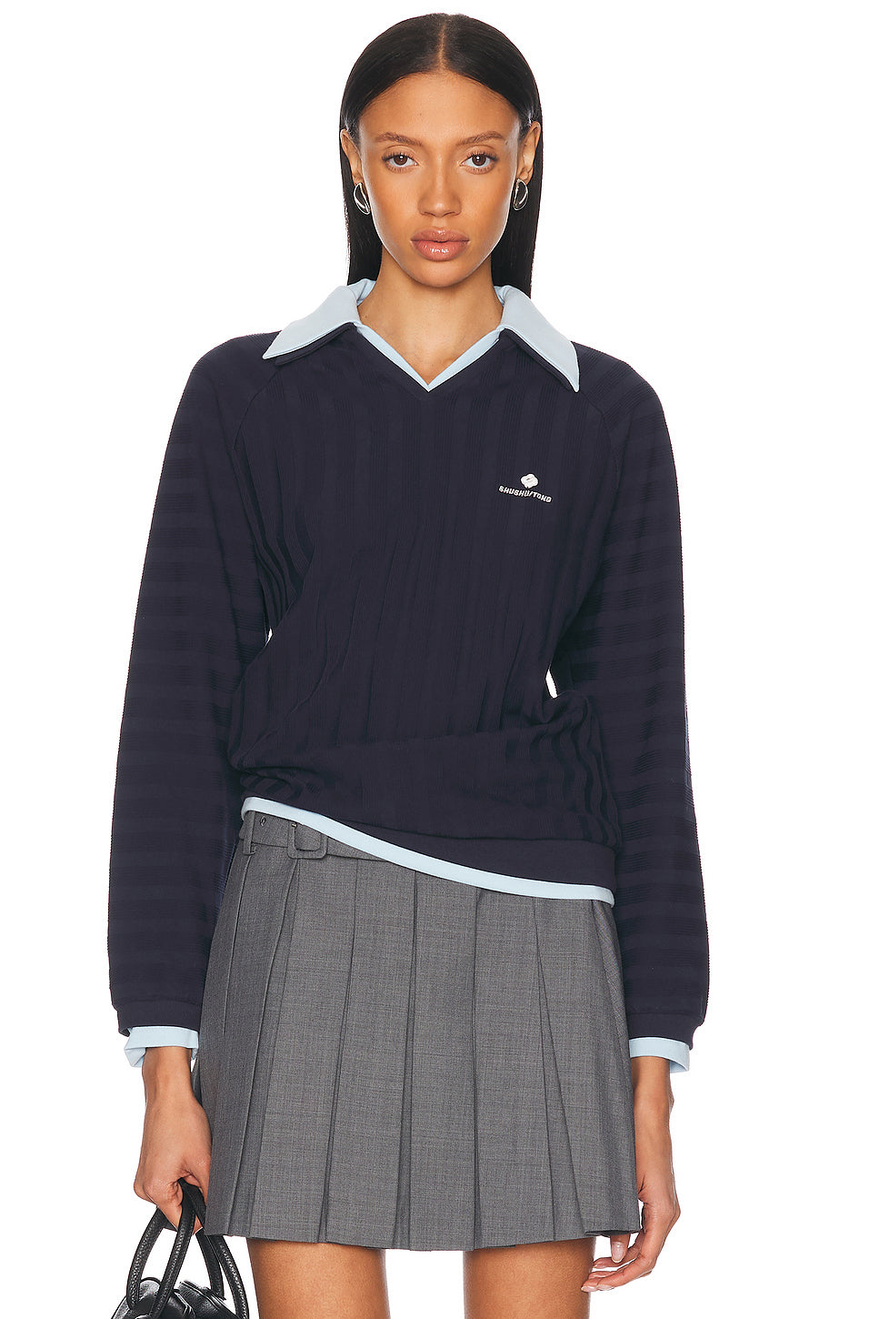 Striped Knitted Long Sleeve Sweatshirt