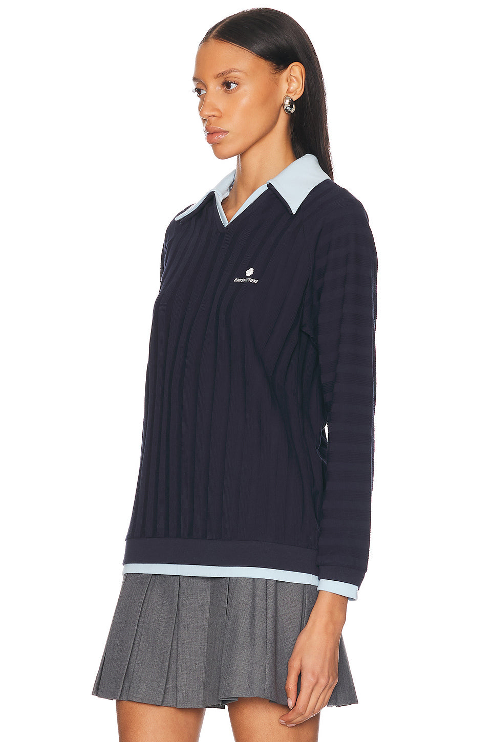 Striped Knitted Long Sleeve Sweatshirt