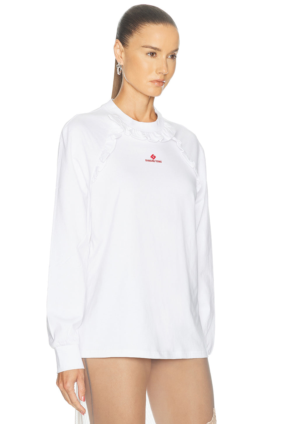 Lace Trim Long Sleeve Sweatshirt