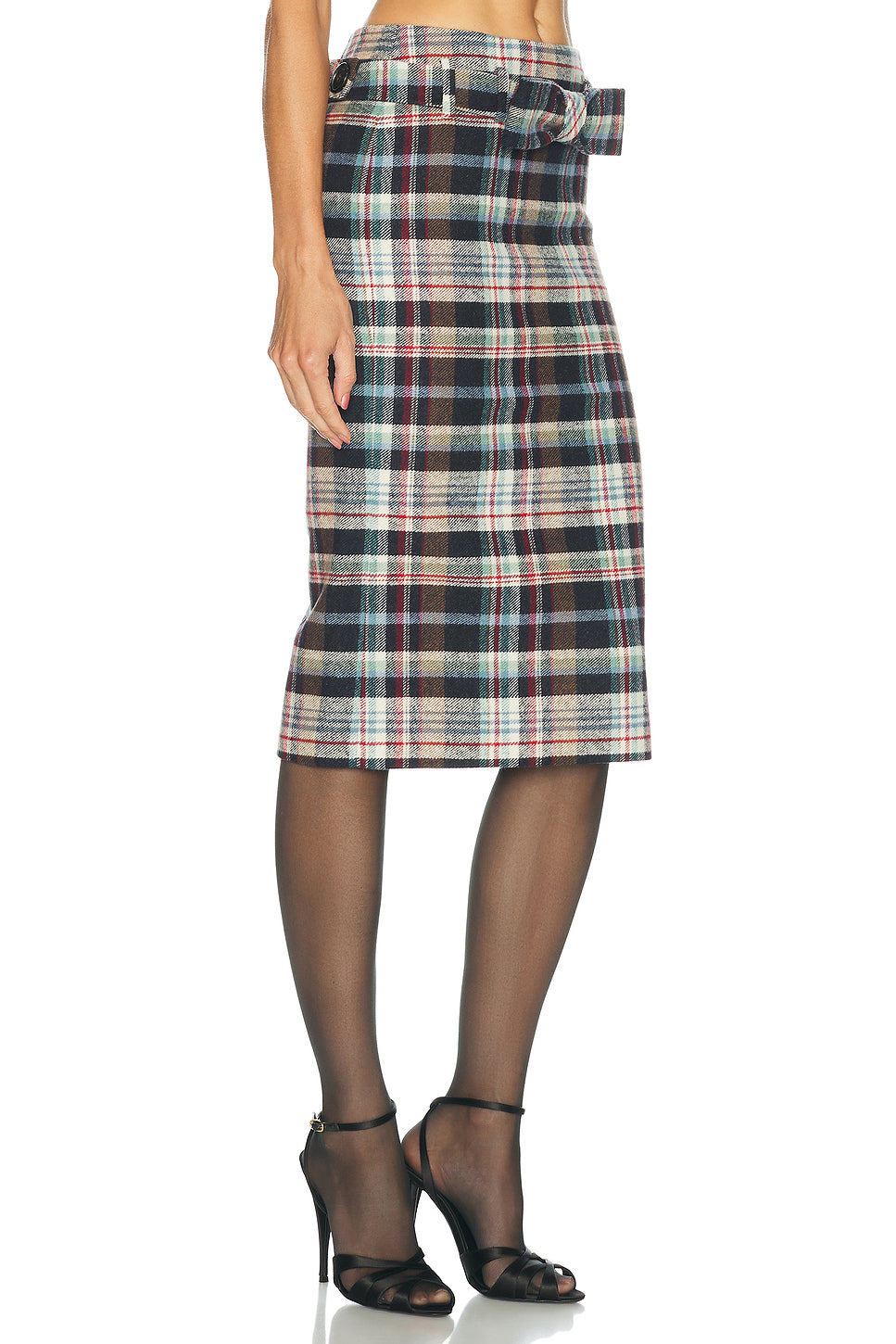 Bow Trimmed Straight Skirt
