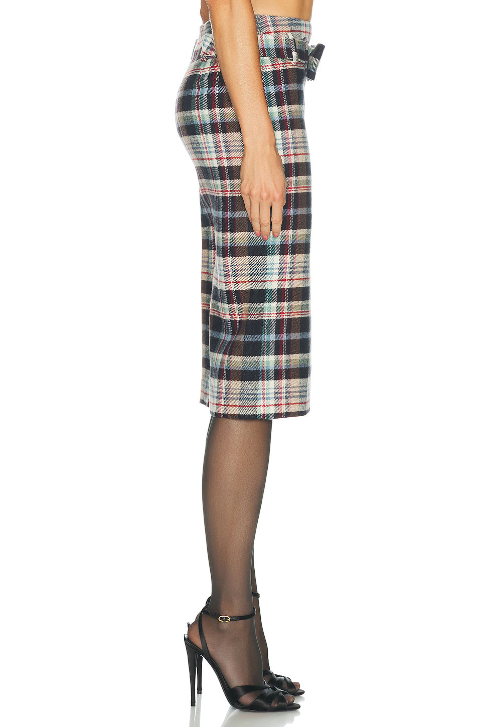 Bow Trimmed Straight Skirt