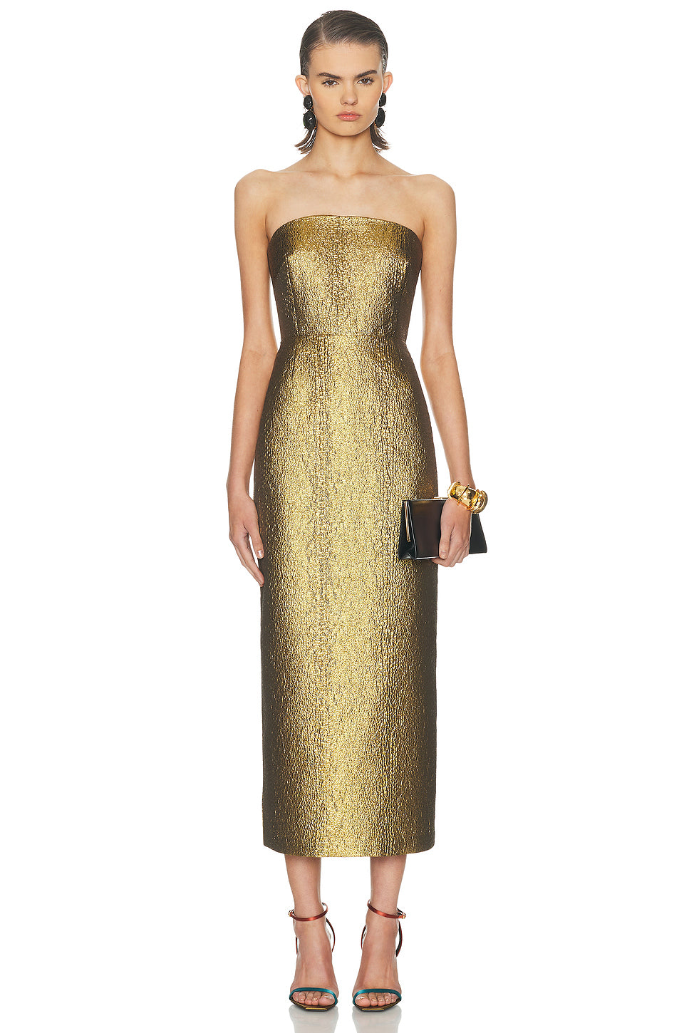 Verdelle Metallic Midi Dress