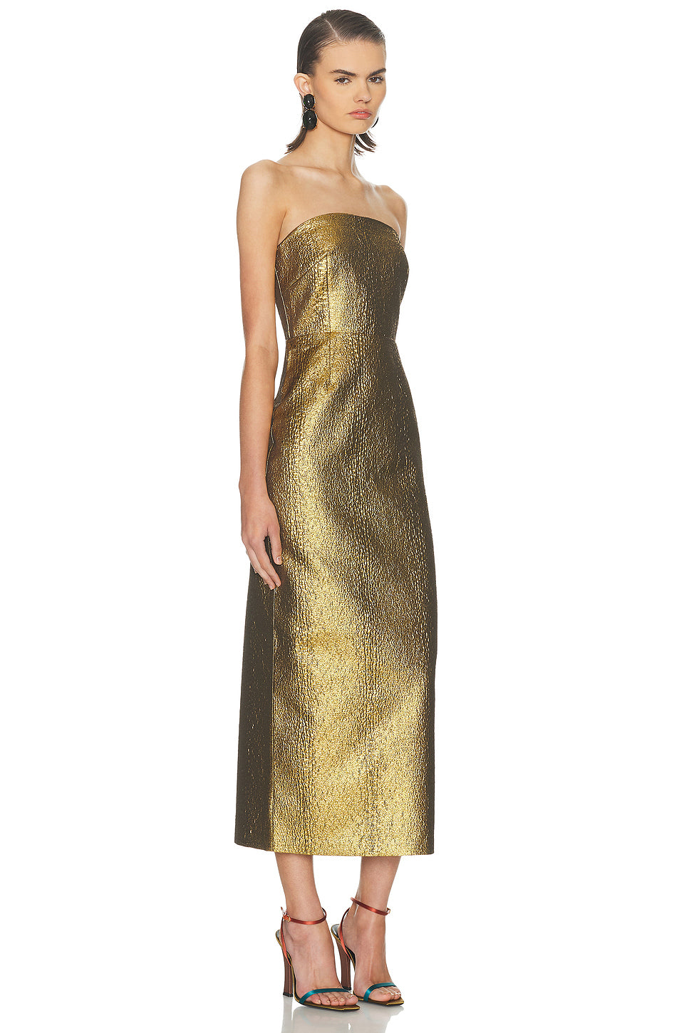 Verdelle Metallic Midi Dress