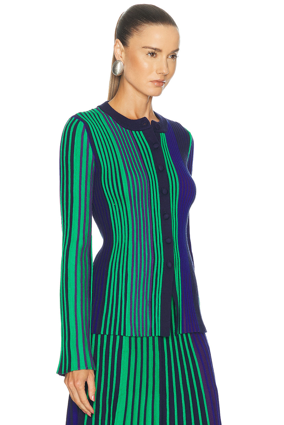 Misha Knit Cardigan in Cool Tone Rib