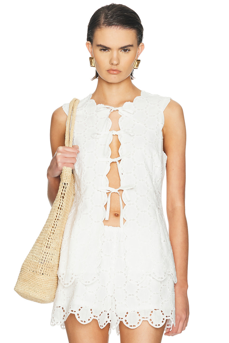 Delilah Eyelet Tie Top