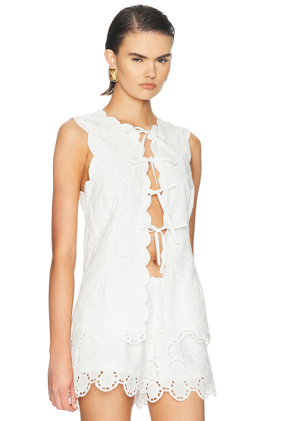 Delilah Eyelet Tie Top