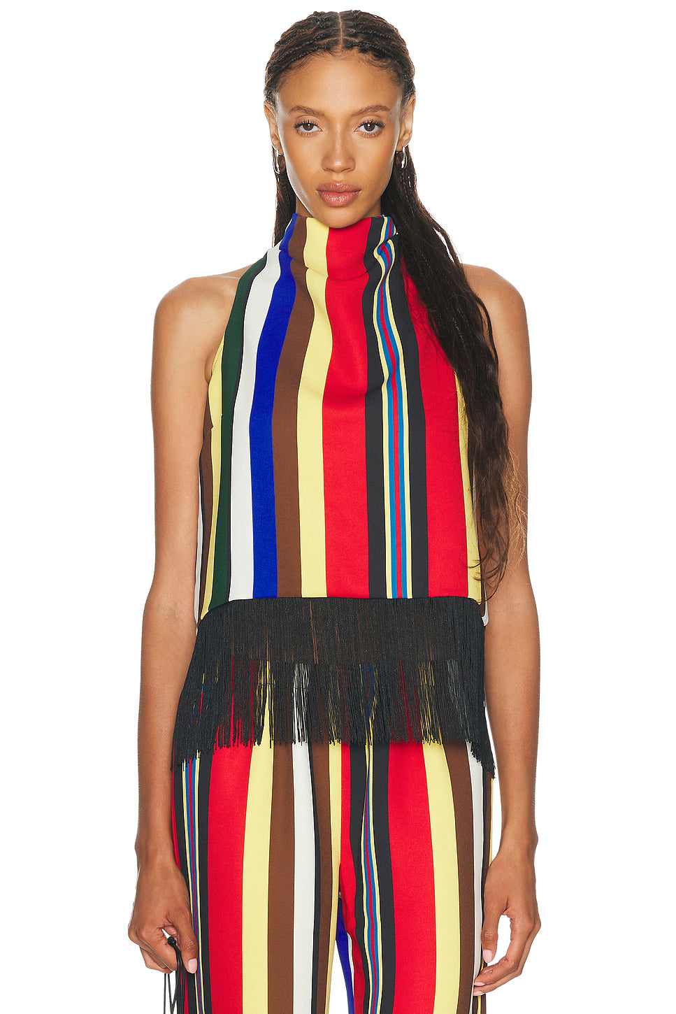 Tia Crepe Fringe Top