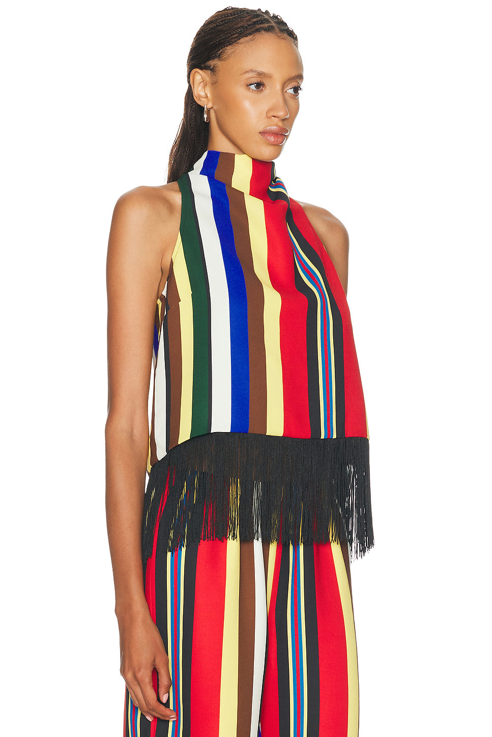 Tia Crepe Fringe Top