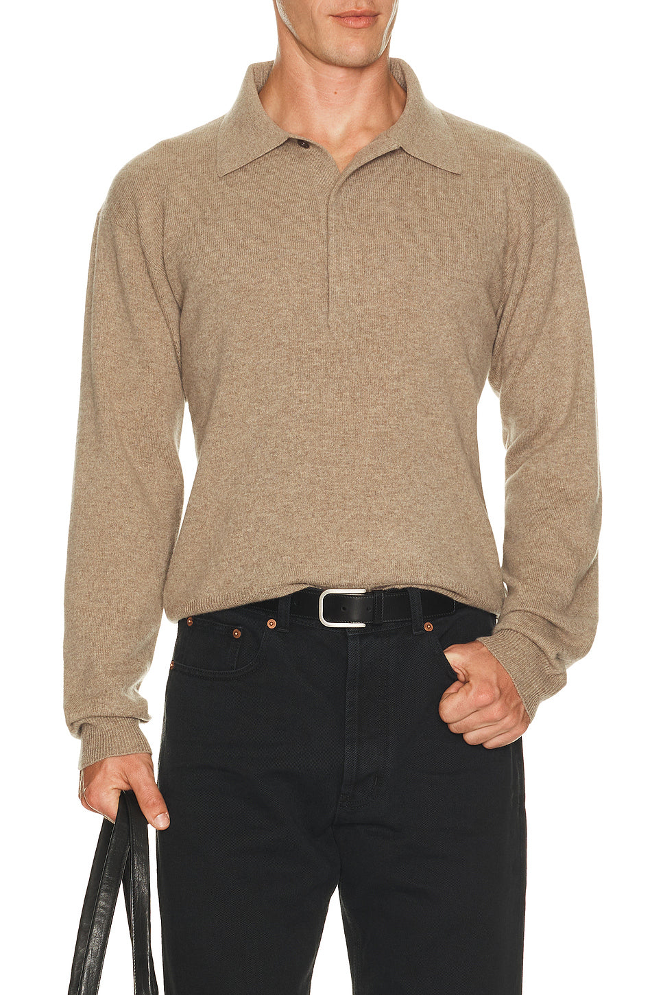 Loose Fit Long Sleeve Polo