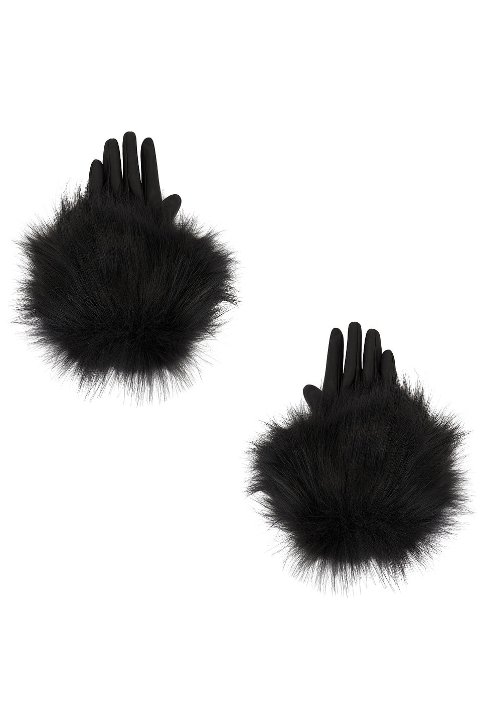 Faux Fur Leather Gloves