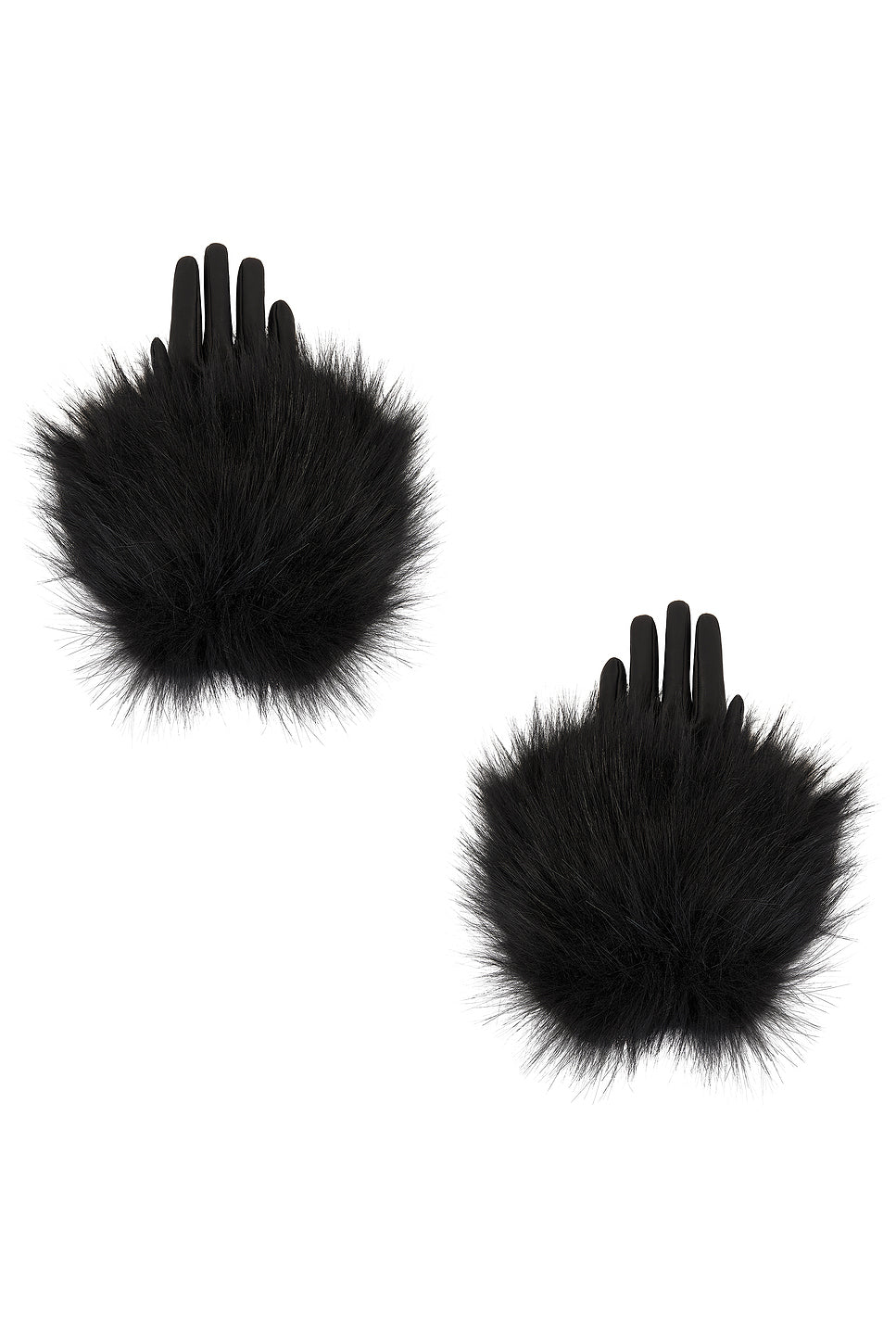 Faux Fur Leather Gloves