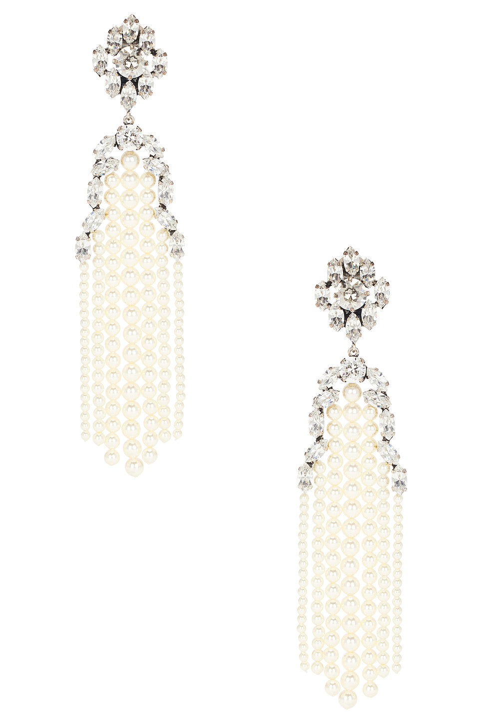 Rhinestone & Pearl Chandelier Earrings