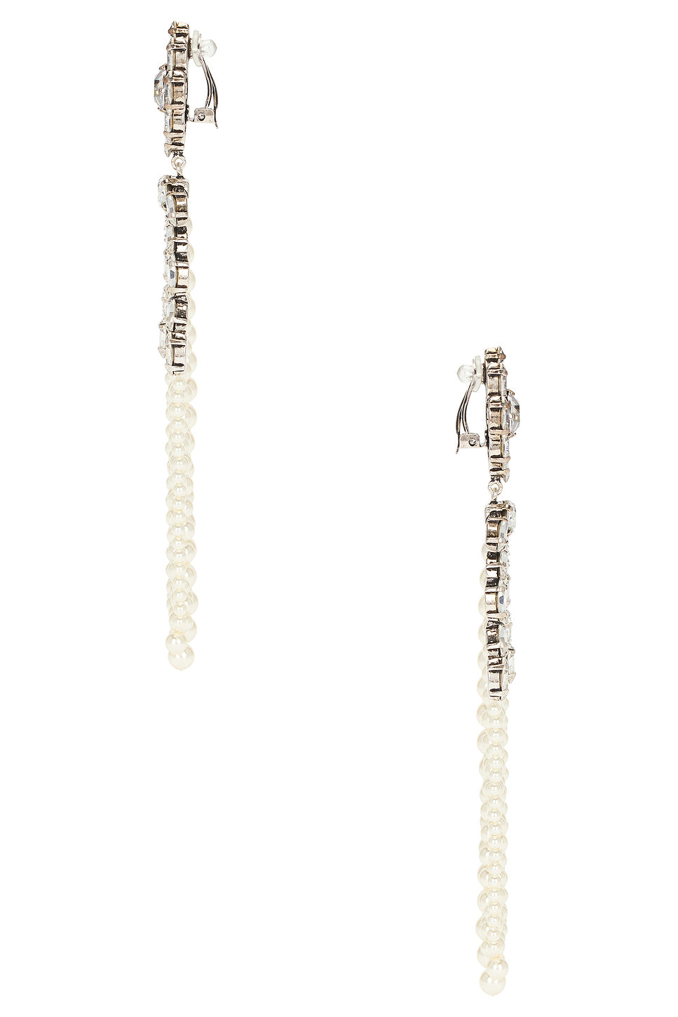 Rhinestone & Pearl Chandelier Earrings