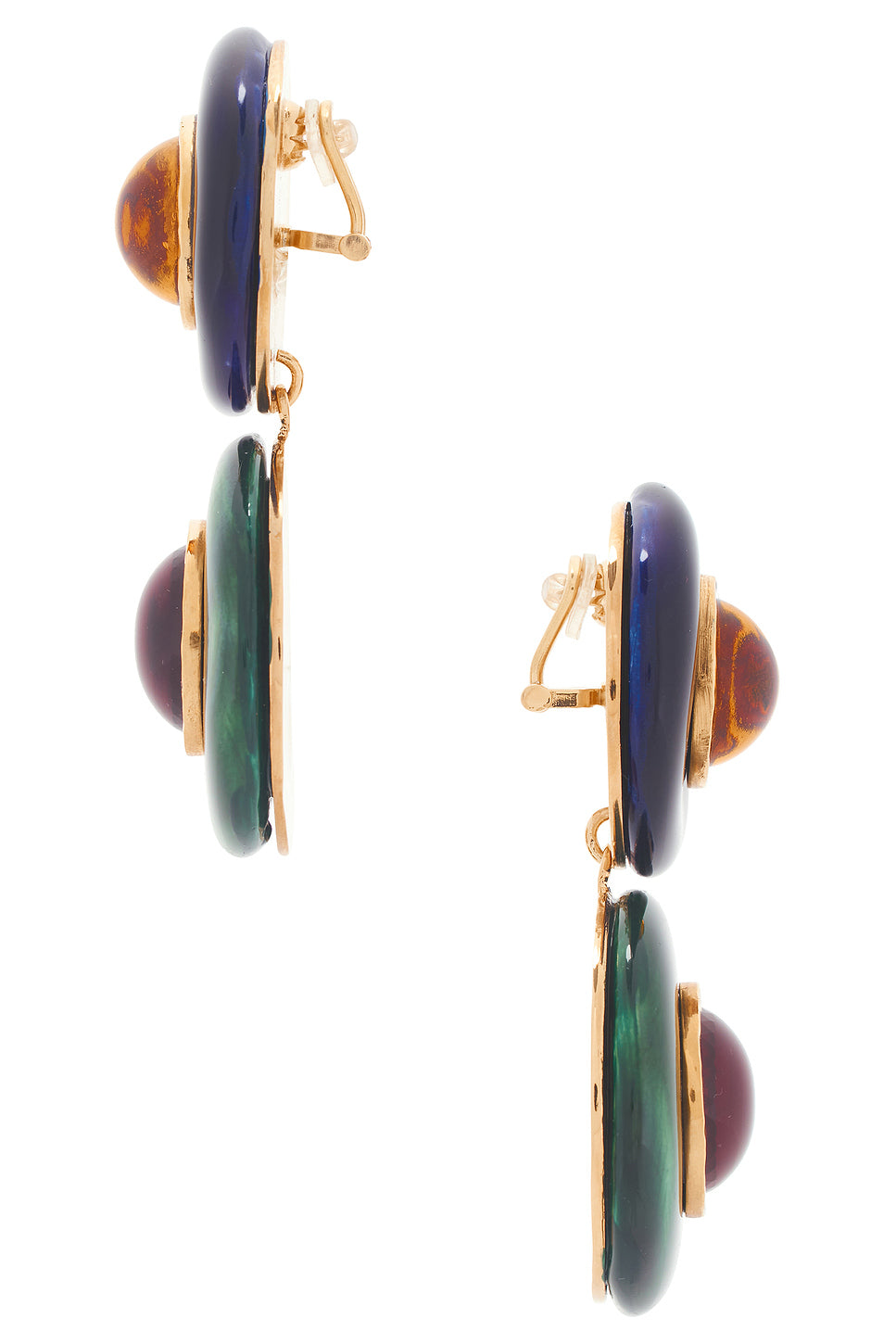 Gradient Disc & Cabochons Earrings