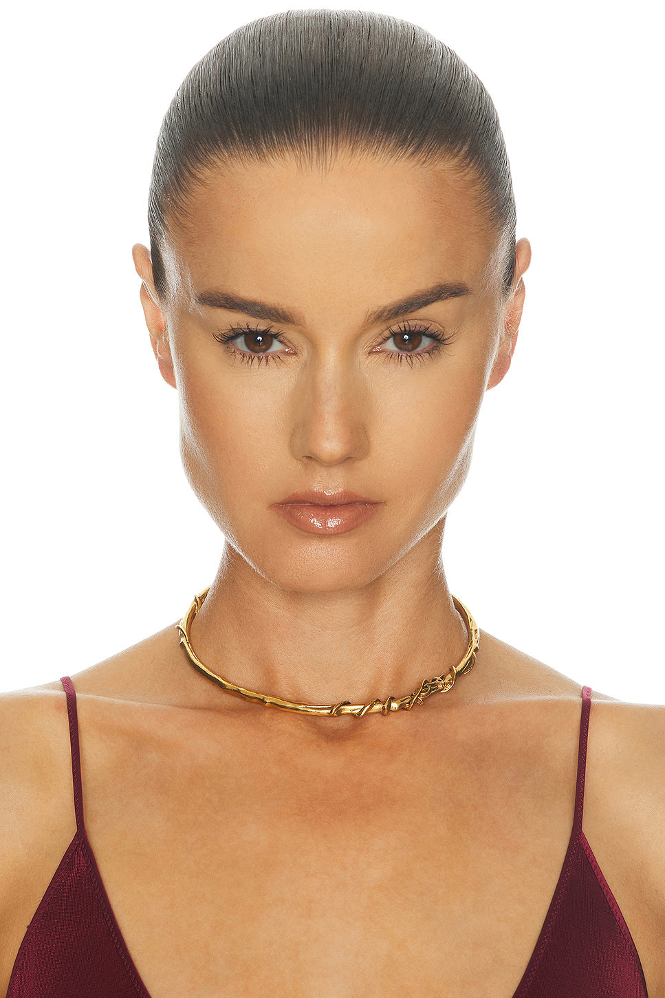 YSL Mulberry Wood Torque Necklace