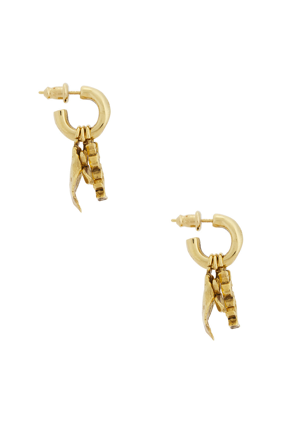 YSL Leave & Hydrangea Charm Hoop Earrings