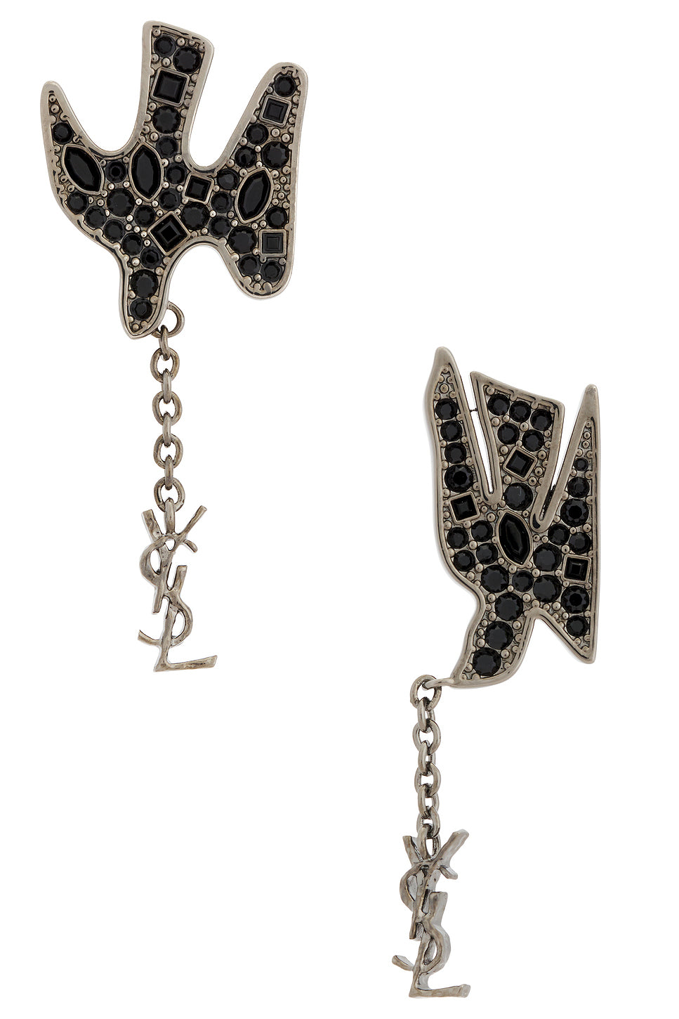 YSL Pendant Incrusted Dove Earrings