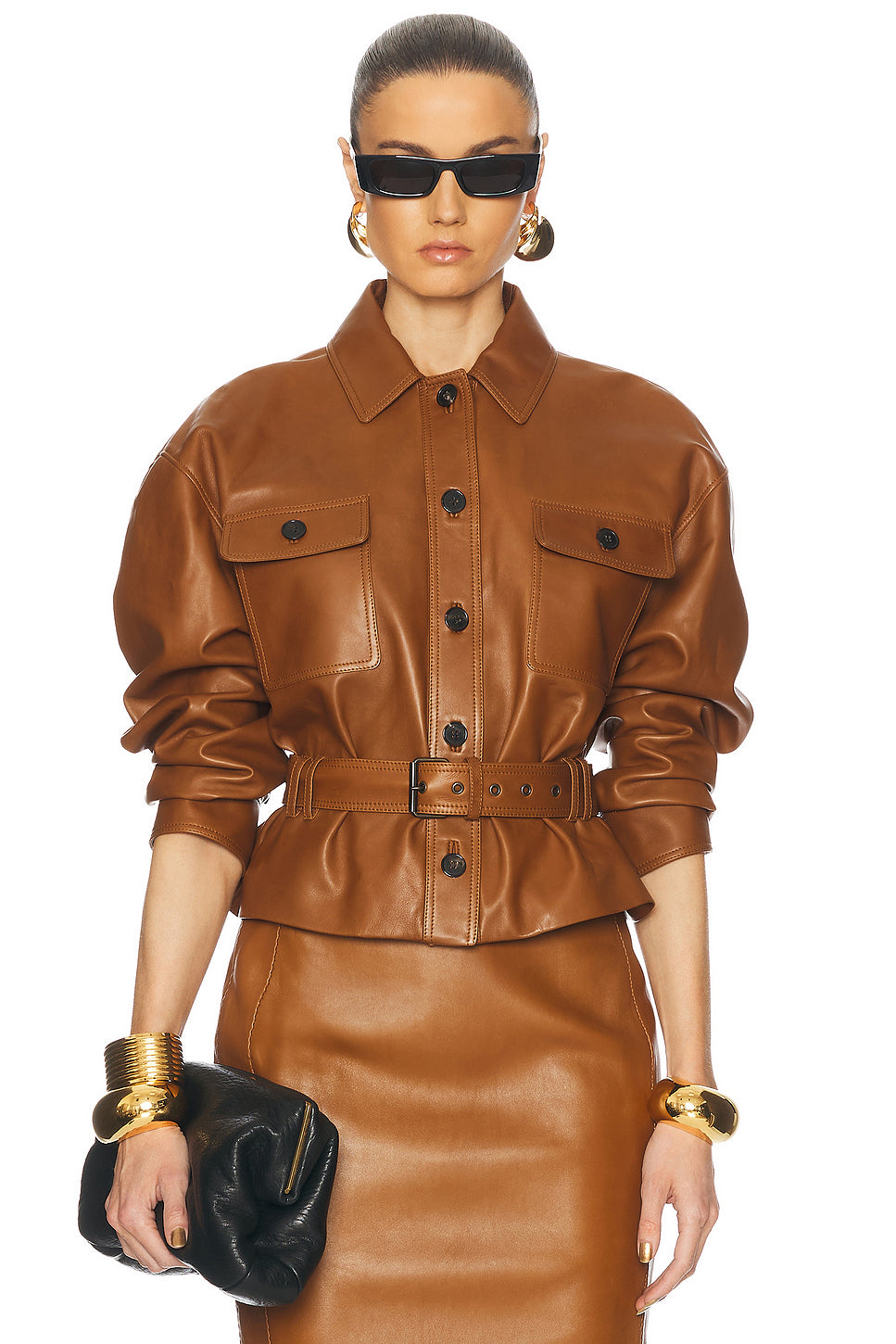 Belted Leather Jacket