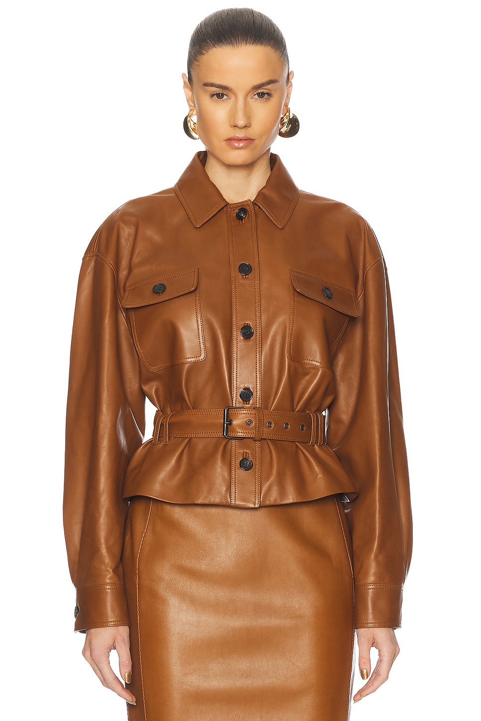 Belted Leather Jacket