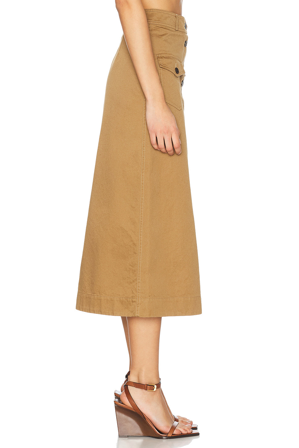 Button Down Midi Skirt