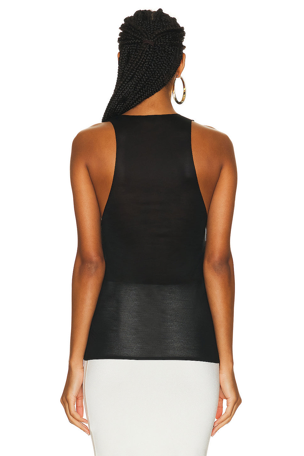 Silk Jersey Plunging Tank Top