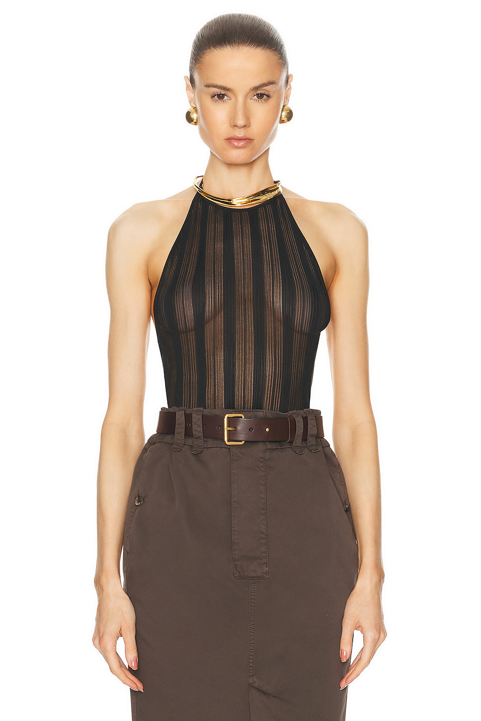 High Neck Sleeveless Bodysuit