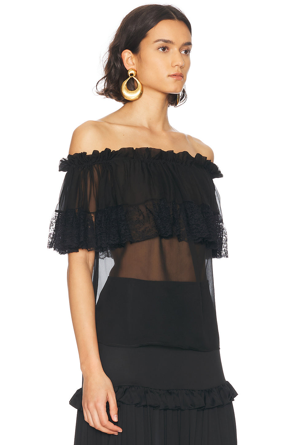 Sheer Off The Shoulder Blouse