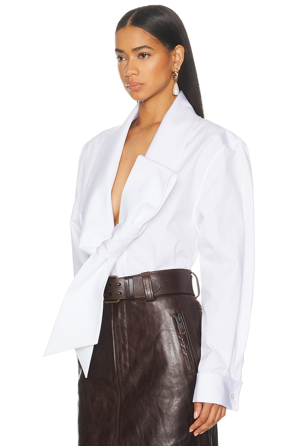 Asymmetrical Tie Blouse