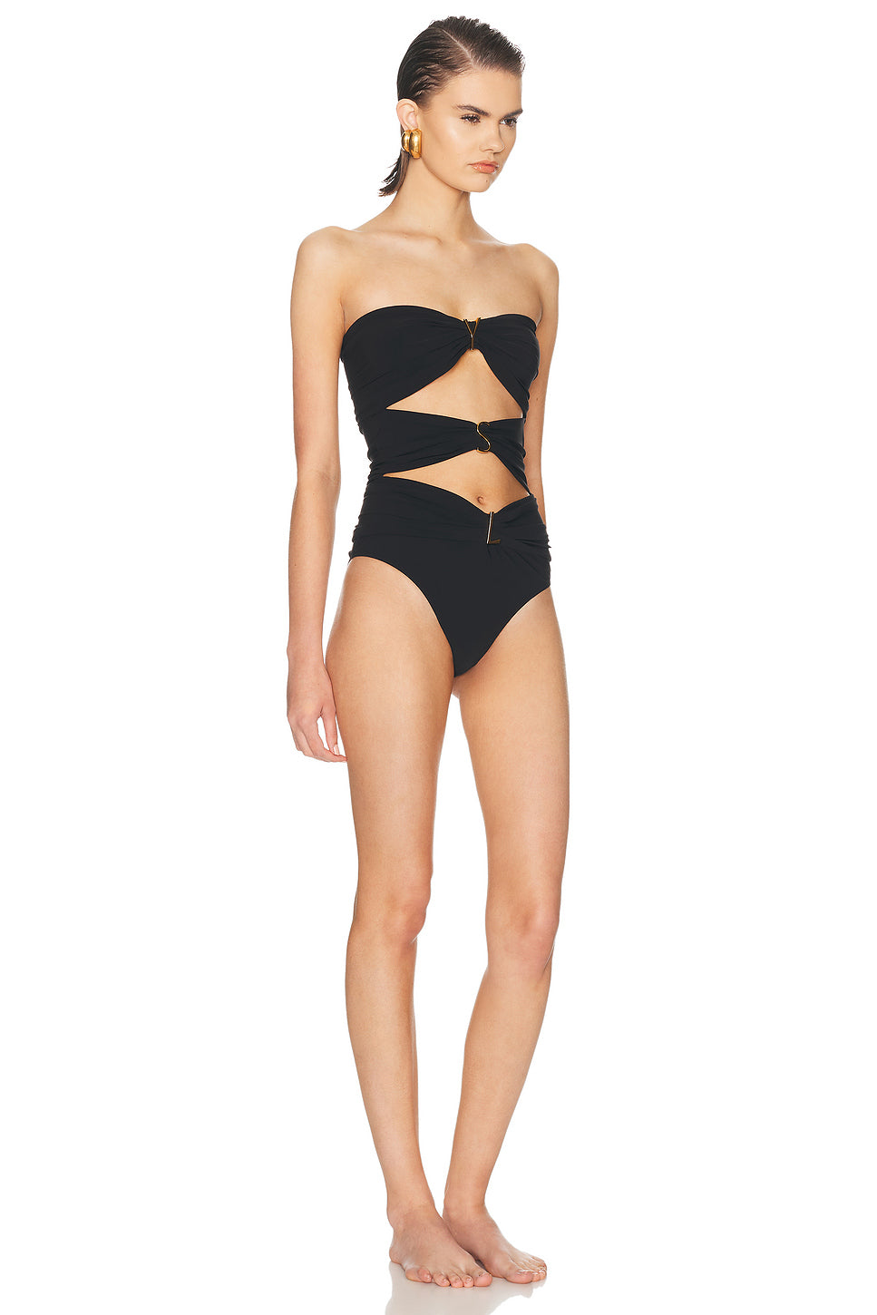 Strapless Cutout One Piece Swimsuit